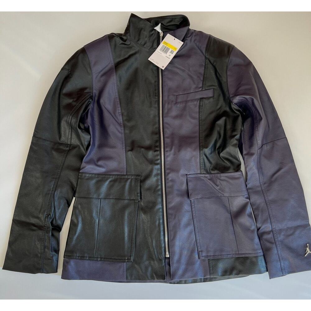 Nike Women’s Air Jordan Full Zip Jacket Black/Purple DJ2716-010 Size S NWT